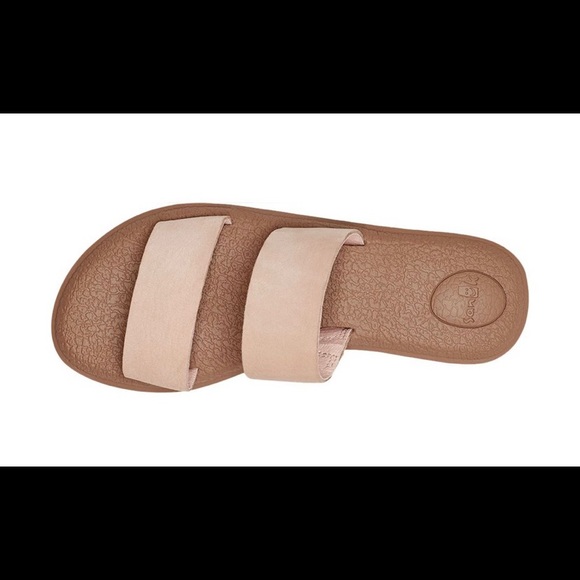 Sanuk Gora Leather Slides Rose Smoke 8 - Picture 3 of 4